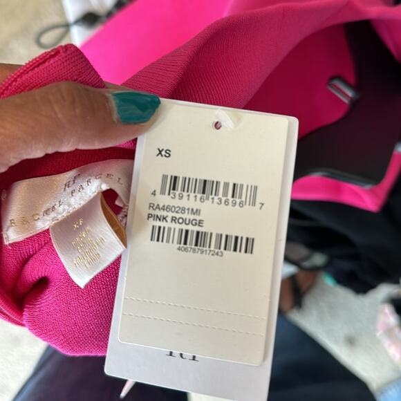 Rachel Parcell Bubble Hem retro 80s pink quirky Barbie mock neck dress size XS - Picture 9 of 10